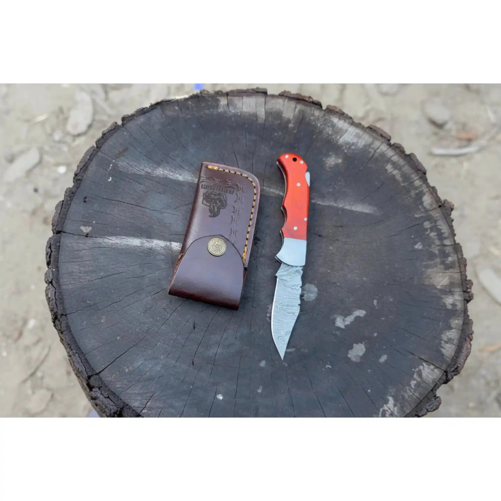 Handmade Damascus Steel Folding Knife – 4 Premium Handle Variations