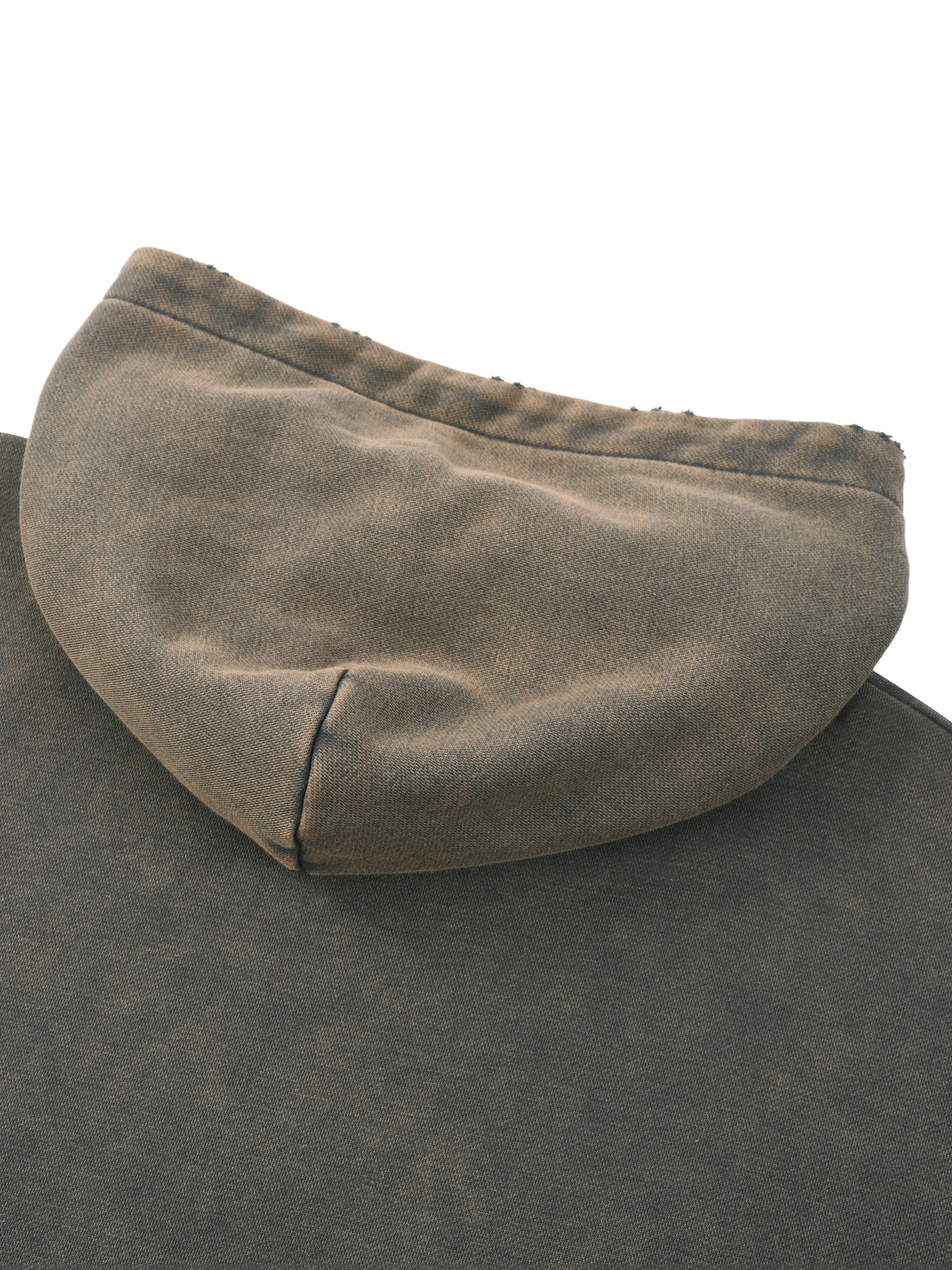WILLY Vintage Washed Frayed-Hem Hoodie