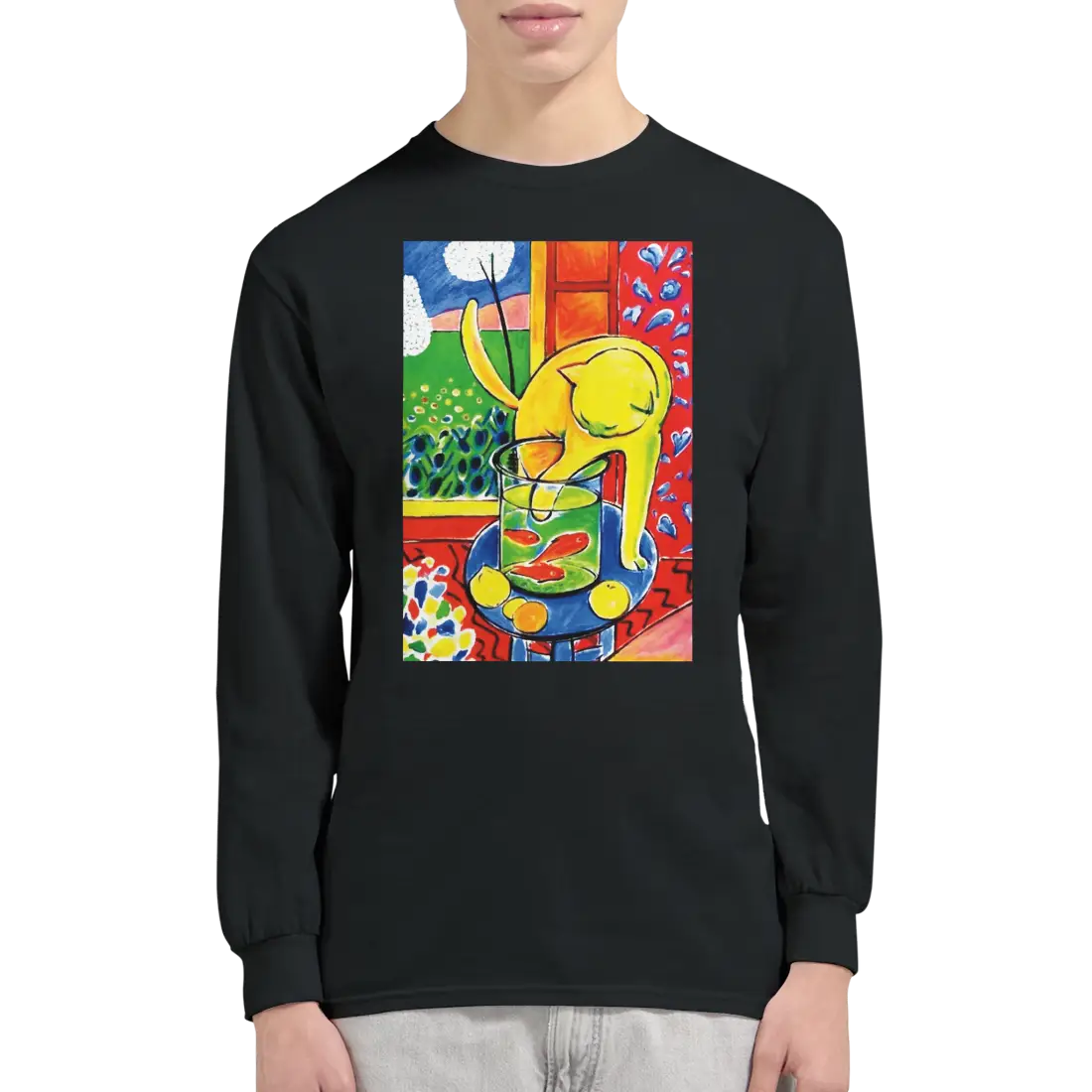 Matisse - The Cat With Red Fishes 1914 Artwork Long Sleeve Shirt