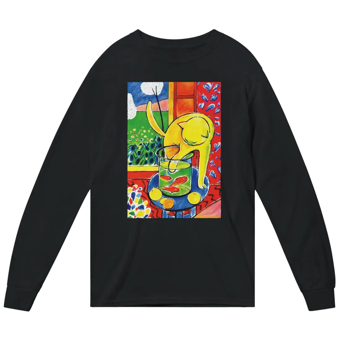 Matisse - The Cat With Red Fishes 1914 Artwork Long Sleeve Shirt