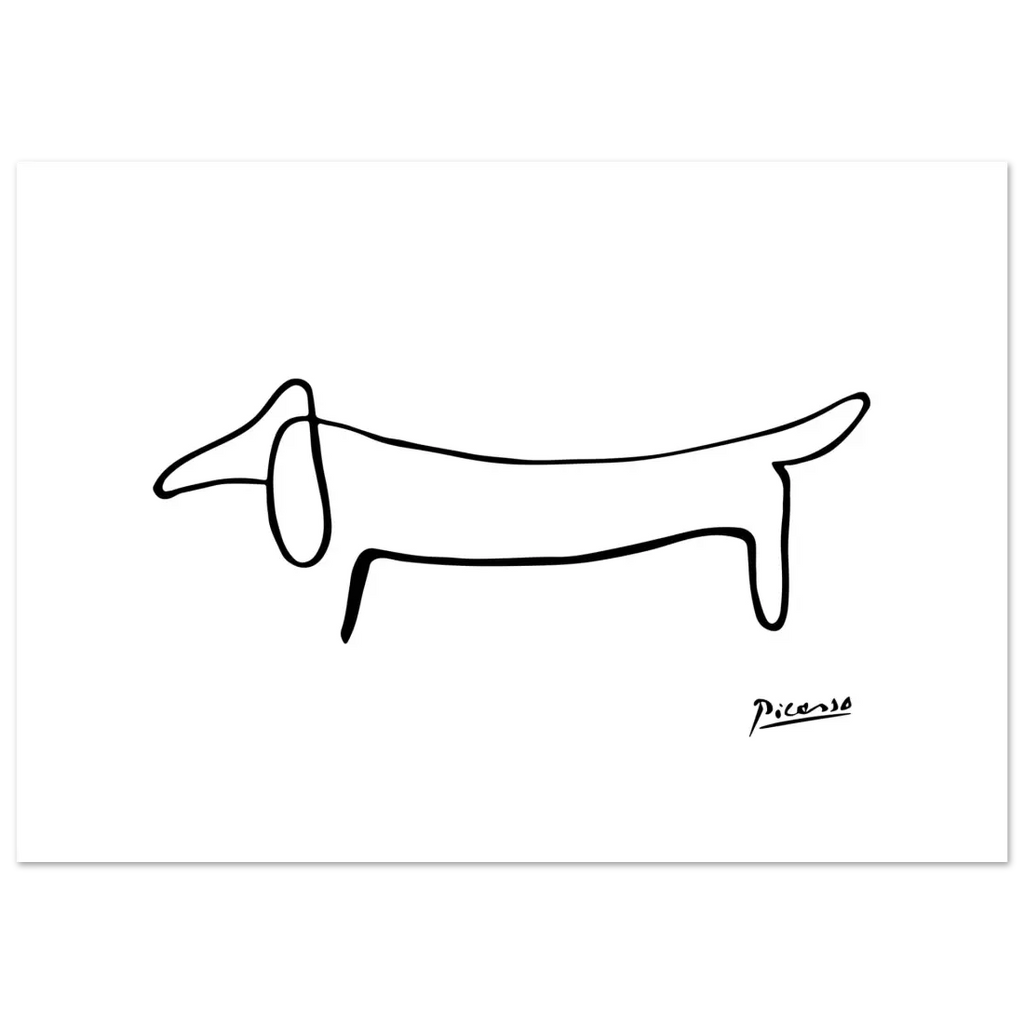 Picasso Dachshund Dog Line art poster