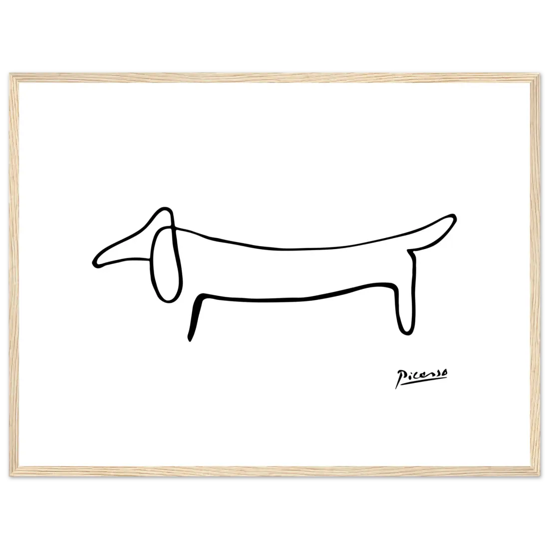 Picasso Dachshund Dog Line art poster