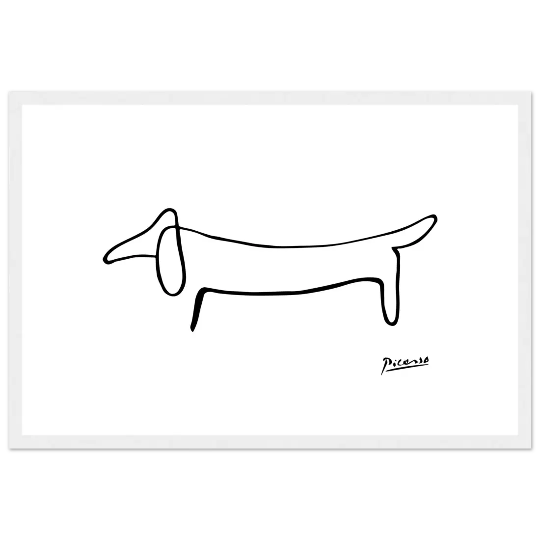 Picasso Dachshund Dog Line art poster