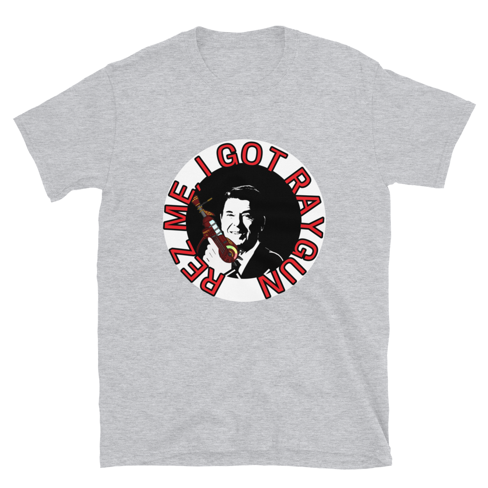 Unisex Short-Sleeve Top: Reagan With A Ray Gun-3