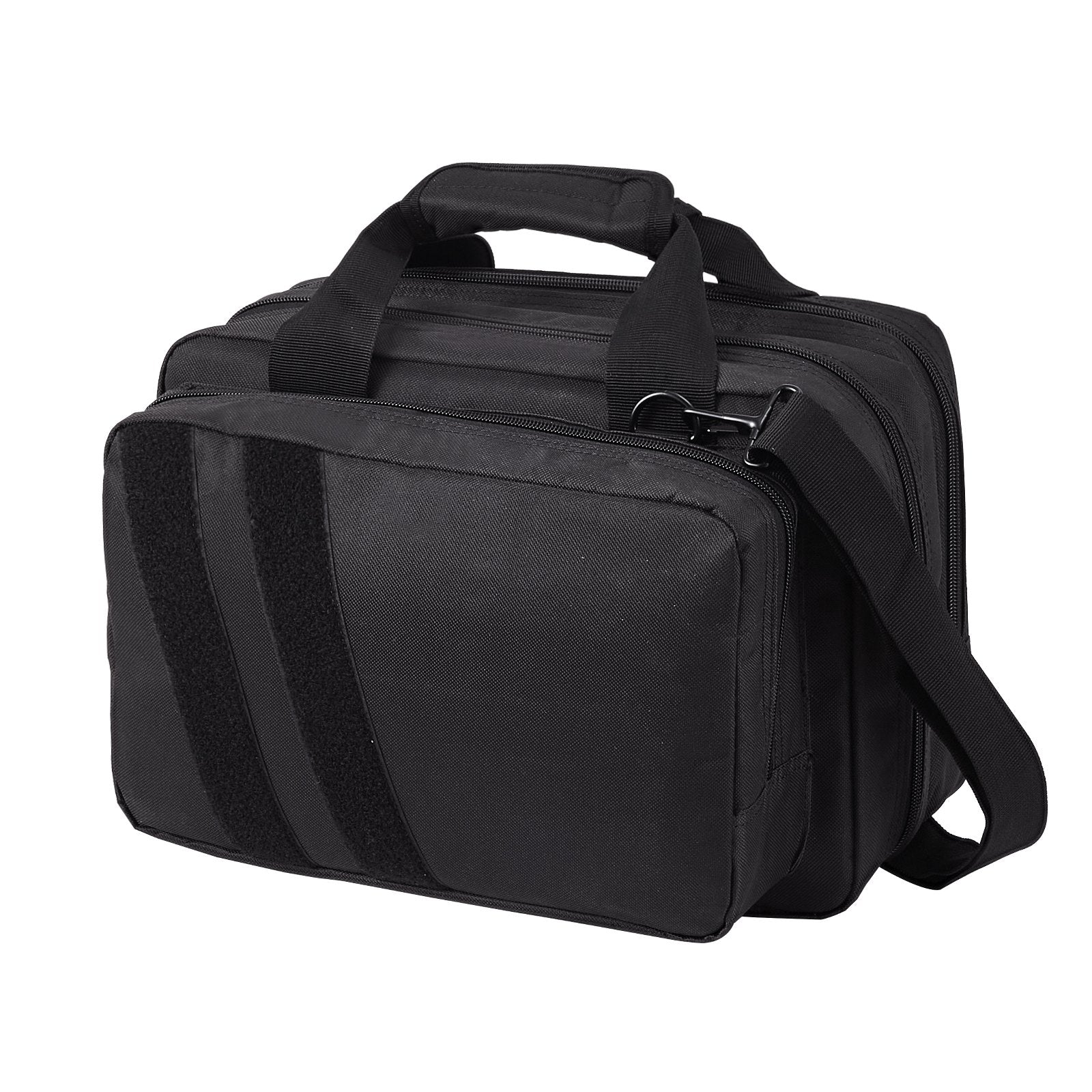 Range Bag for 2 Pistols, Tactical Gun Bag with 2 Built-in Removable Pistol Bags & 6 Detachable Magazines, Gun Range Bag for Outdoor Hunting Shooting, Lockable Carrying Handgun Bag Case