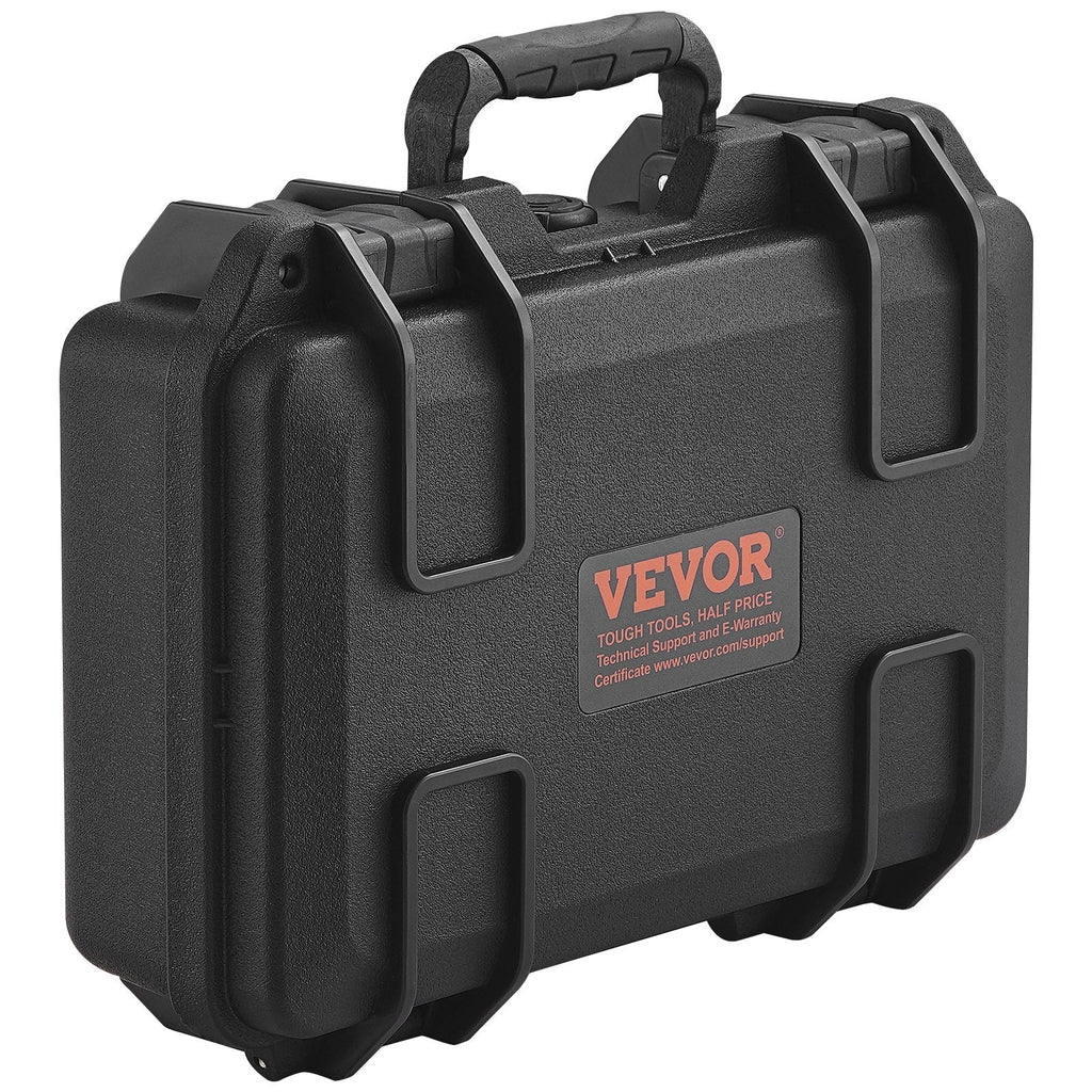 Hard Pistol Cases with Pre-cut PU Foam, Waterproof & Dustproof Hard Gun Case for 1 Pistol, 12.59×9.01×4.4 in Lockable Pistol Case, Black